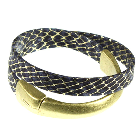 Navy Cuff, Double Wrap
